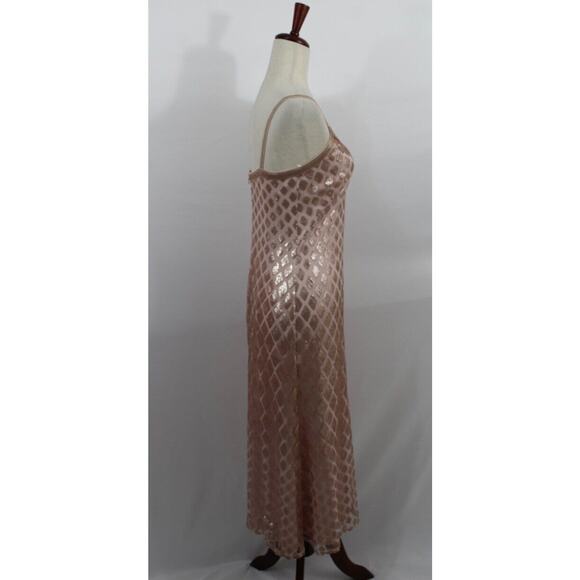 SHO Tadashi Shoji Sz 4 Diamond Sequins Midi Slip Dress Blush Pink Annabelle NWT - Picture 6 of 11